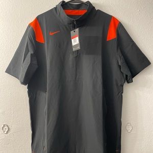 Nike Coaches Performance Lightweight Short Sleeve Black/Orange Polo Size Large